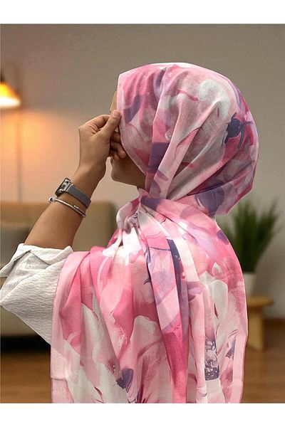 Baştacı Soft Flower 0348 Pink Shal