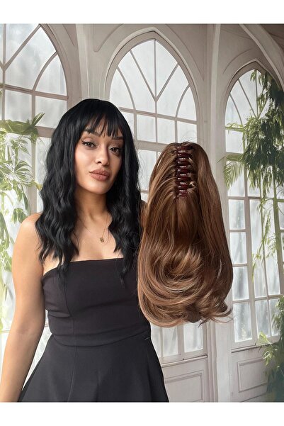 Suzan Peruk Tokalı Mandallı Postiş At Kuyruğu topuz saçı. Tak ve çık