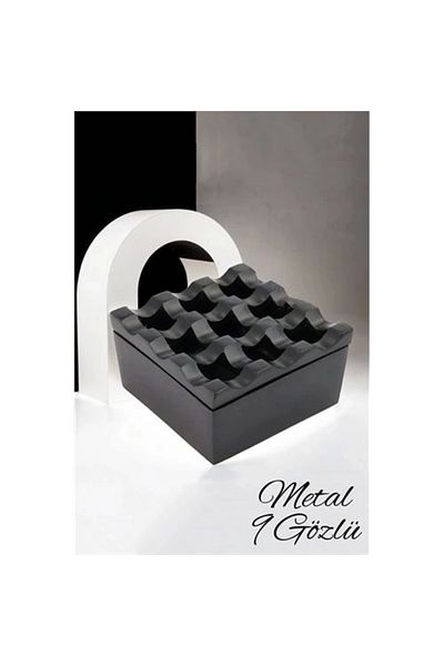 PRATİKOBA Bfs Rexite Black Metal 9-Eye Ash Tray
