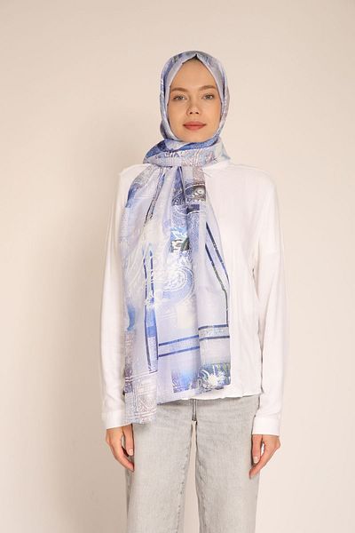 BERCHEM SCARF Geometric Patterned Soft Fabric Shawl