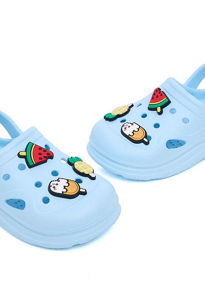 R&B Blue KIDS GIRLS CLOGS 26-31
