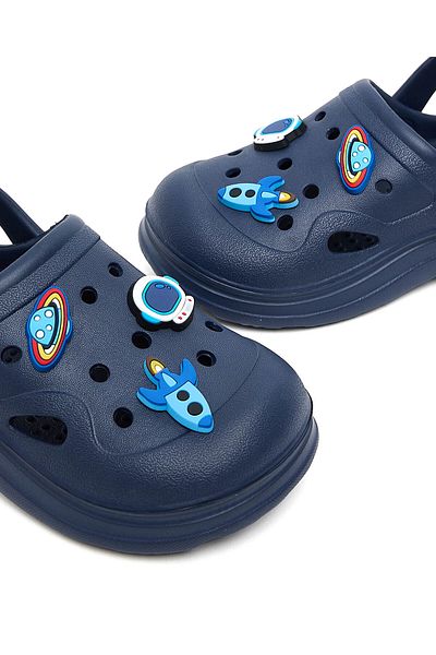 R&B Navy Blue KIDS BOYS CLOGS 26-31