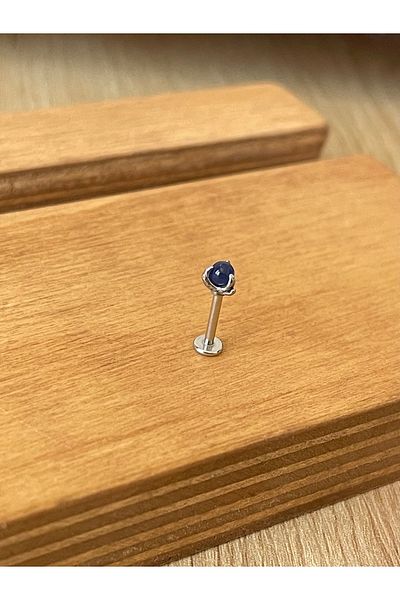 Rupen Kraft 316 L Surgical Steel Anti Allergic Claw Model Lapis Stone Cartilage Helix Tragus Piercing