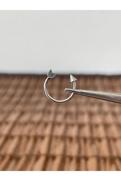 Rupen Kraft 316 L Surgical Steel Anti Allergic Arrow Bow Model Ring Piercing 10mm X 1.2mm