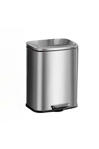 huitich 13L Stainless Steel Pedal Trash Can Brushed Silver, Soft-Close Lid