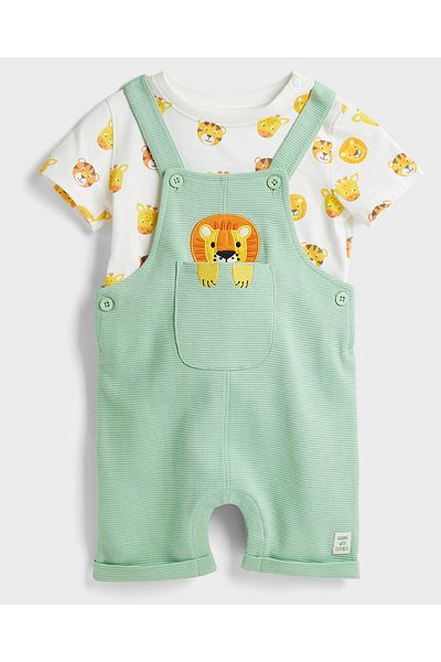 R&B Green KNIT DUNGAREES 6-24M