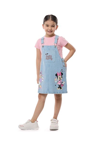 R&B Multi GIRLS DENIM DUNGAREES 2-8Y