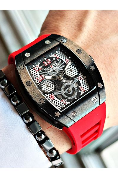 Ferrucci Original Design Watch with Functional Silicone Cord Men's Wristwatch Bracelet Gift