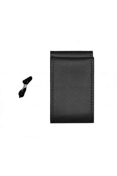 DELUXETUNING Husa auto volan, imitatie piele neagra neagra cu ac si ata neagr...