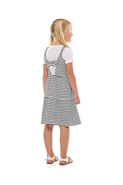 R&B Black GIRLS KNIT DUNGAREES 2-8Y