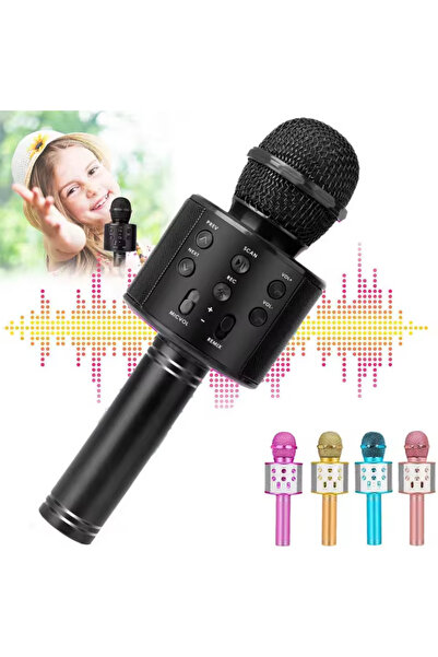 DÜNYA AKSESUAR Taşınabilir El Kablosuz Karaoke Mikrofon Hoparlör Mikrofon