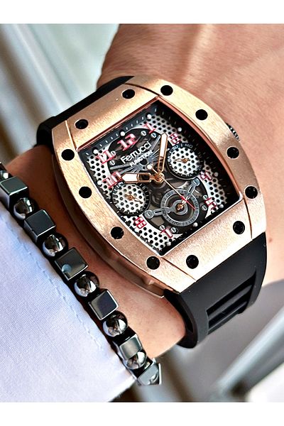 Ferrucci Original Design Watch with Functional Silicone Cord Men's Wristwatch Bracelet Gift