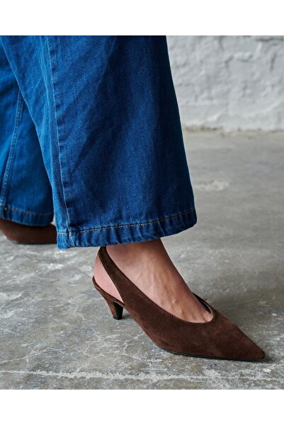 PELİN'İN AYAKKABILARI PAOK KAHVE SÜET TOPUKLU AYAKKABI