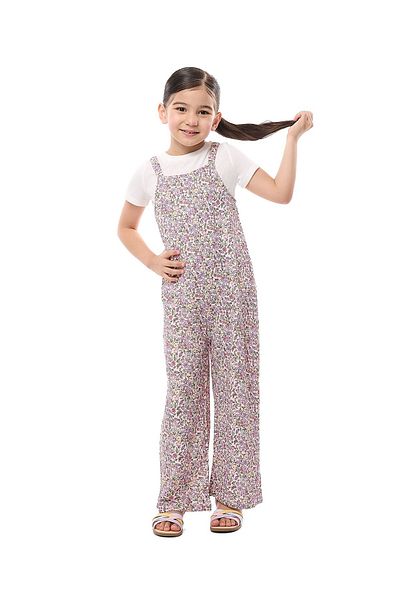 R&B Ivory GIRLS KNIT DUNGAREES 2-8Y