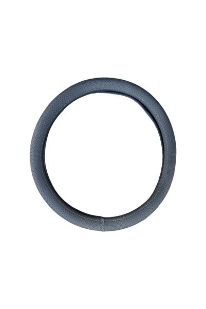 DELUXETUNING Husa volan piele ecologica perforata, gri inchis, diam. 38 cm