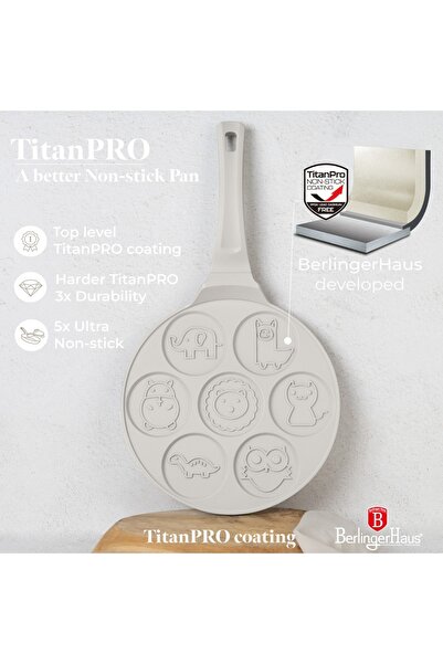 Berlinger Haus 7dílná forma na palačinky ve tvaru zvířátek 26 cm Sahara BH 7800, nepřilnavá, krémová