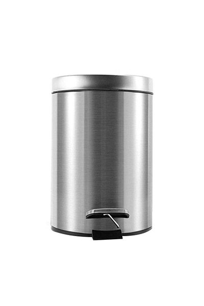 huitich 12L Round Stainless Steel Pedal Trash Can