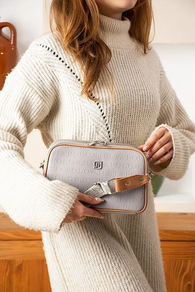 Just Polo Women's Medium Size Adjustable Embossed Patterned Modern Design Crossbody and Shoulder Bag P344023Pc