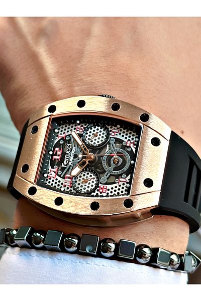 Ferrucci Original Design Watch with Functional Silicone Cord Men's Wristwatch Bracelet Gift
