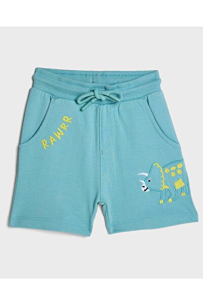 R&B شورت محبوك أزرق من 6 إلى 24 شهرًا