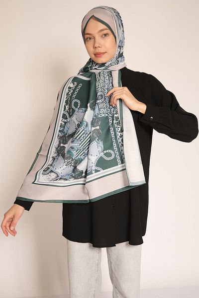 BERCHEM SCARF Chain and Baroque Patterned Shawl
