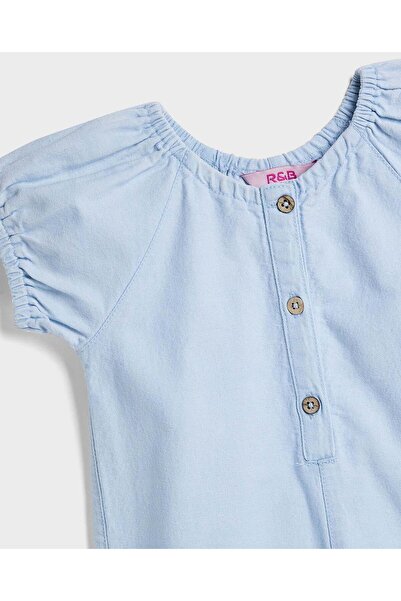 R&B Light Blue DENIM DUNGAREES 6-24M