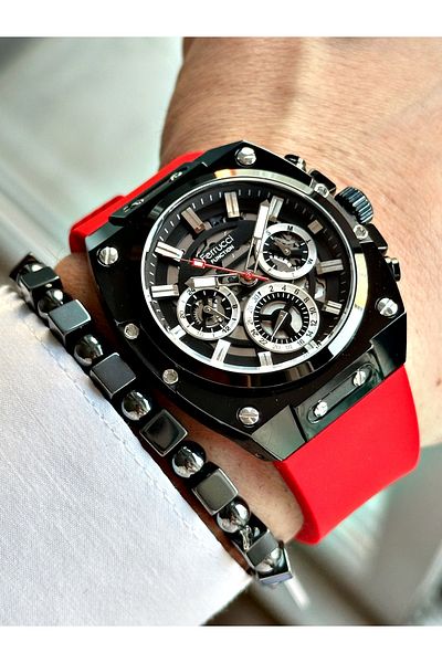 Ferrucci Original Design Watch with Functional Silicone Cord Men's Wristwatch Bracelet Gift