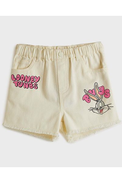 R&B White GIRLS WOVEN SHORTS 2-8Y