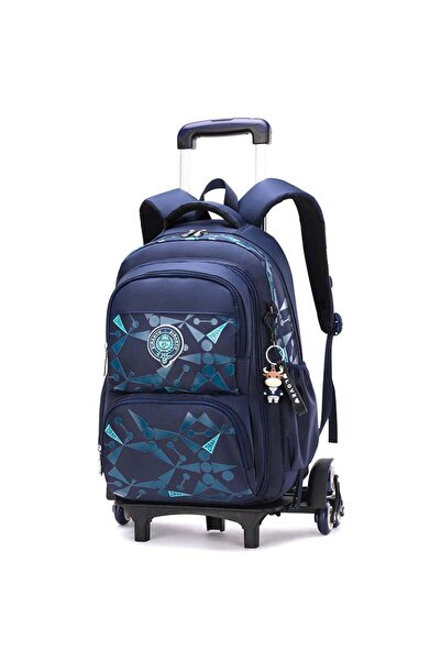 huitich Rolling School Backpack for Kids Blue
