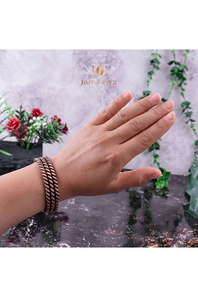 DMT COPPER HOME 100% Handmade Copper Bracelet, Natural Antibacterial Copper Bracelet, Health Friendly Stylish