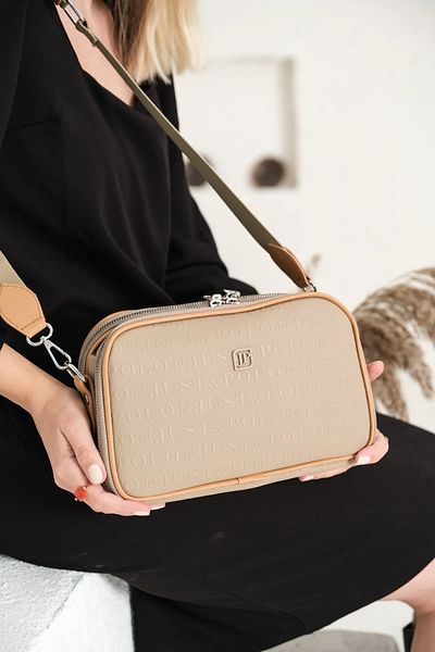 Just Polo Women's Medium Size Adjustable Embossed Patterned Modern Design Crossbody and Shoulder Bag P344023Pc