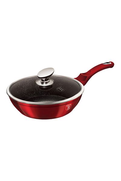 Berlinger Haus Tigaie marmorată cu capac 24 cm Burgundy Metalic Line Berlinger Haus BH 1259N
