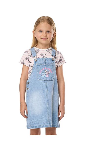 R&B Multi GIRLS DENIM DUNGAREES 2-8Y