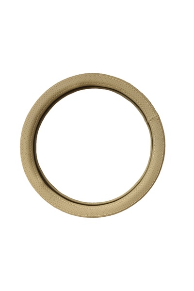 DELUXETUNING Husa volan PREMIUM, diametru 38cm, piele perforata, culoare crem