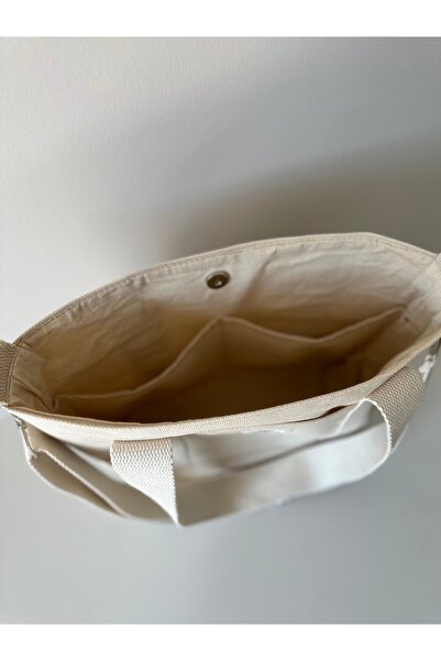 Sowa Collection 2'li Kanvas Çıtçıtlı Çanta Ayarlanabilir Çapraz Askılı Kadın El Ve Omuz Çantası ve Makyaj Çantası