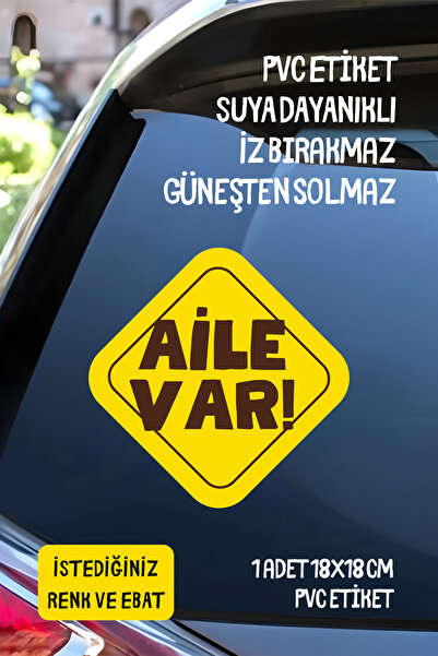 alışveriş kurdu There's a Family in the Car Car-Motorcycle Windshield Sticker...