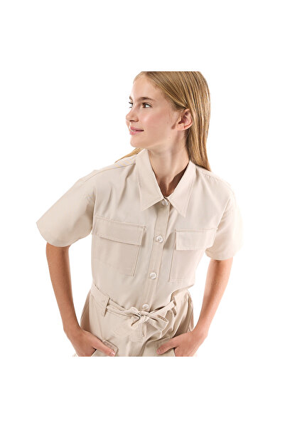 R&B Beige GIRLS DUNGAREES 8-16Y