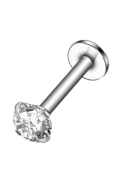 Çampark Copy Center & Bijuteri Surgical Steel Piercing with Stone, Tragus 6 mm Bar Length Silver Color