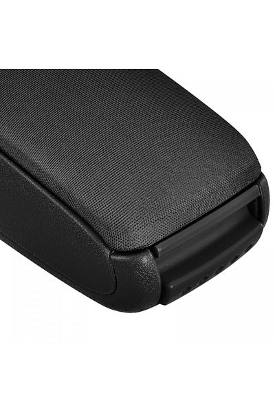 DELUXETUNING Car armrest compatible with Dacia Logan II 2017-> Black Textile Material
