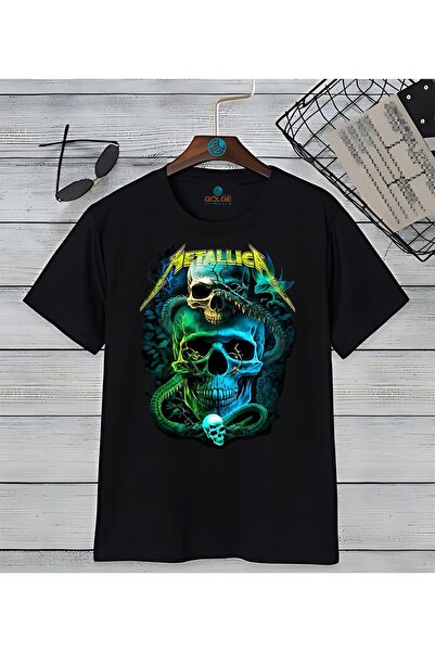 donamod Metalica Skull Chest Printed Oversized Unisek majica