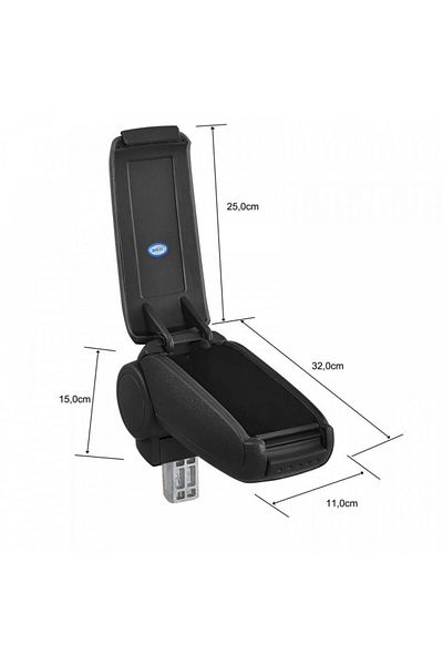 DELUXETUNING Car armrest Opel Corsa C 1998-2008, black eco-leather