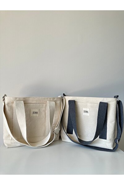 Sowa Collection 2'li Kanvas Çıtçıtlı Çanta Ayarlanabilir Çapraz Askılı Kadın El Ve Omuz Çantası
