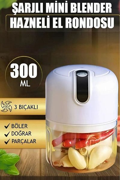Vezir Aksesuar Wireless Mini Chopper – 250ml Powerful Kitchen Helper with Spare Blade Gift!