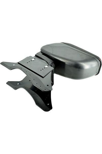 DELUXETUNING Universal black car armrest with red stitching