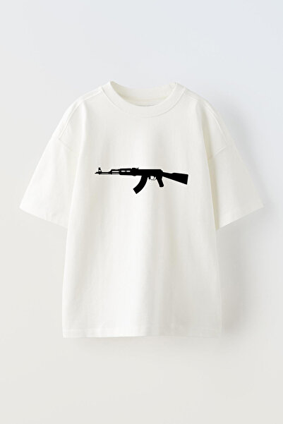 donamod تي شيرت محبوك مطبوع عليه Ak47 من القطن الأبيض للجنسين