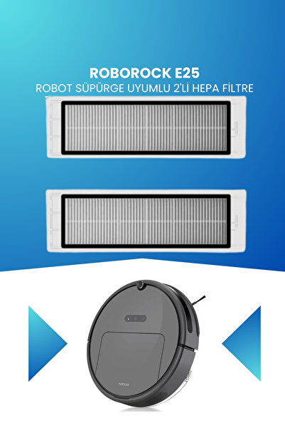 ELECTROLL Filtru Hepa compatibil cu aspiratorul robot Roborock E25, pachet de 2