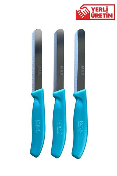 Rooc Set of 3 Ultra Sharp Serrated Knives, 22 cm 100% Guaranteed Stainless Steel