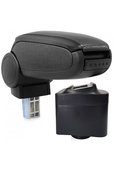 DELUXETUNING Car armrest VW POLO 2011-2017, black, imitation leather