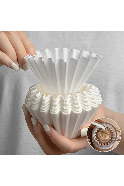 Omran Cart Wave Coffee Filters W-155 Series White, 100 Count, Kalita Compatible, Biodegradable