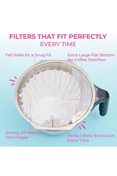 Omran Cart W-250mm Wave Coffee Filters 100 Count, Eco-Friendly for Chemex 6–10-12 Cup Brewers